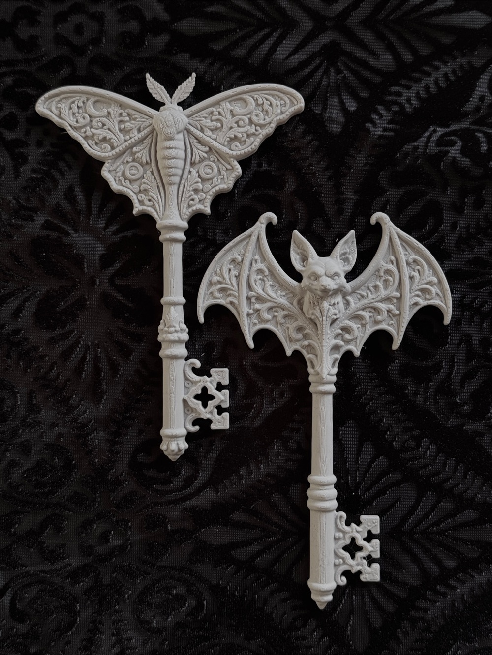 Bat and Moth Skeleton Keys - Victorian Gothic Decor